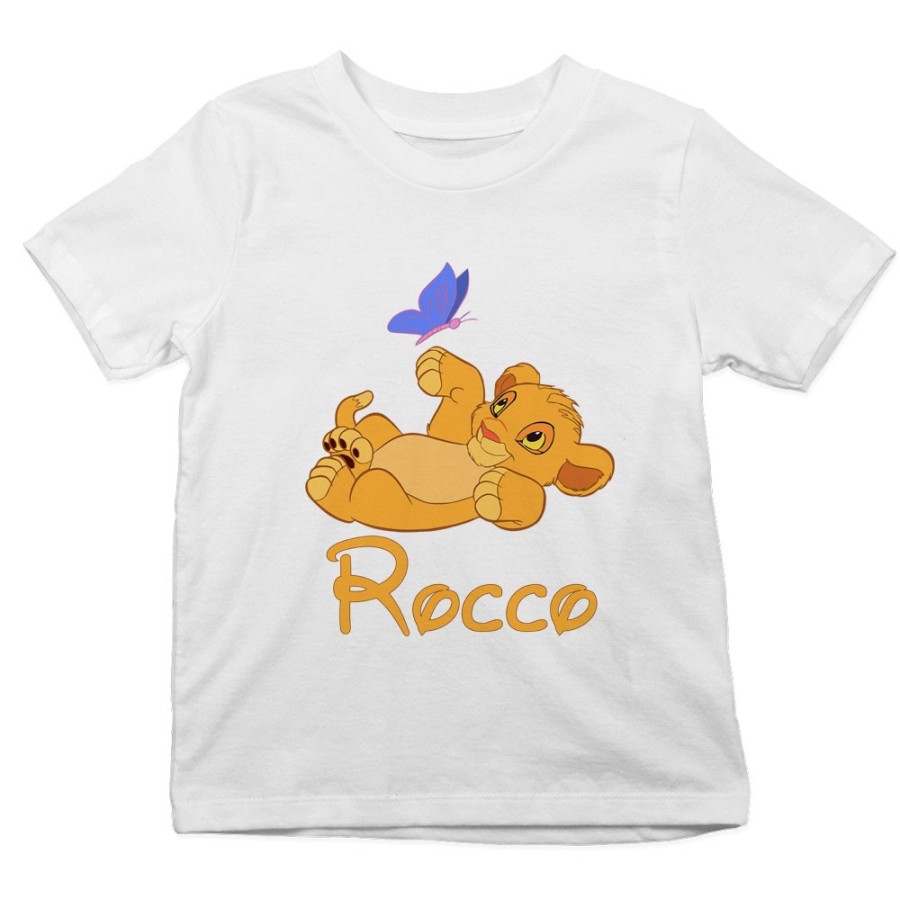 T-shirt bambino personalizzata con nome simba Cartoon