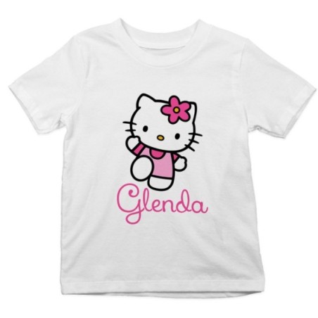 T-shirt bambina personalizzata con nome hello kitty Cartoon