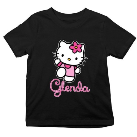 T-shirt bambina personalizzata con nome hello kitty Cartoon