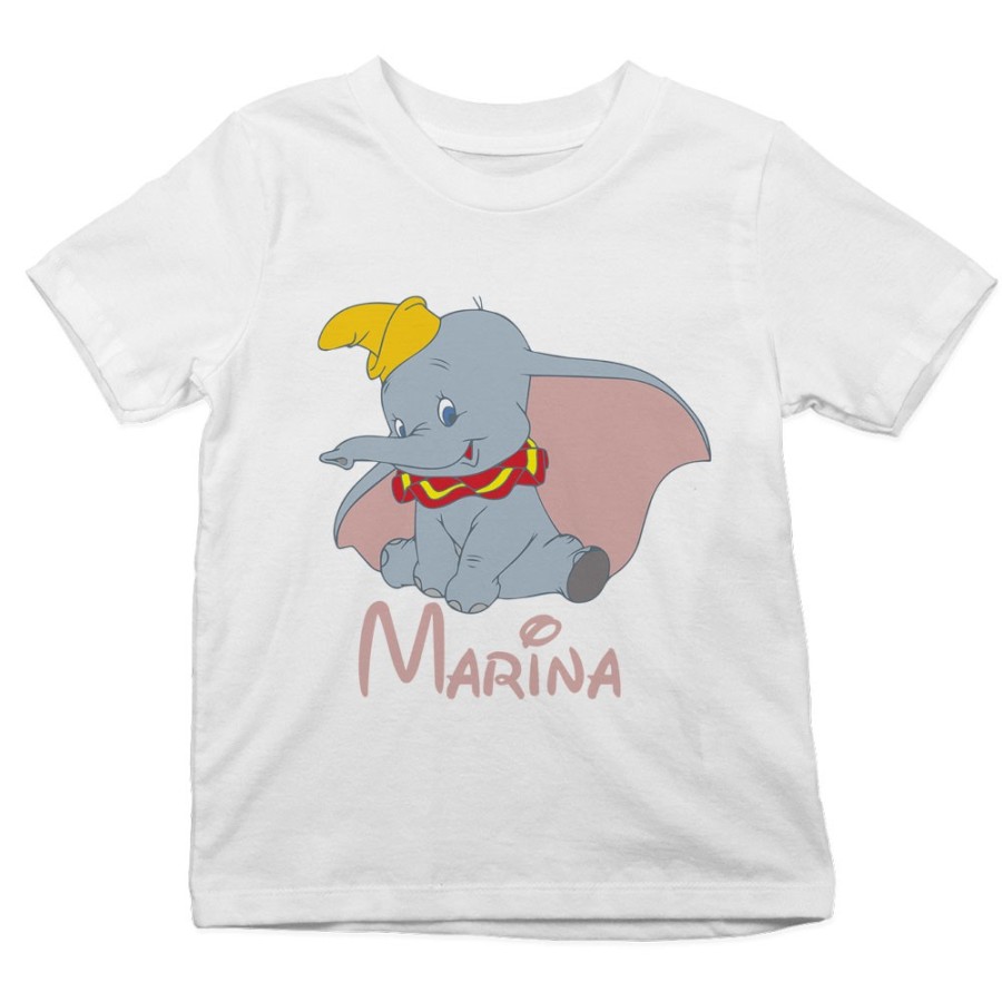 T-shirt bambino personalizzata con nome dumbo Cartoon