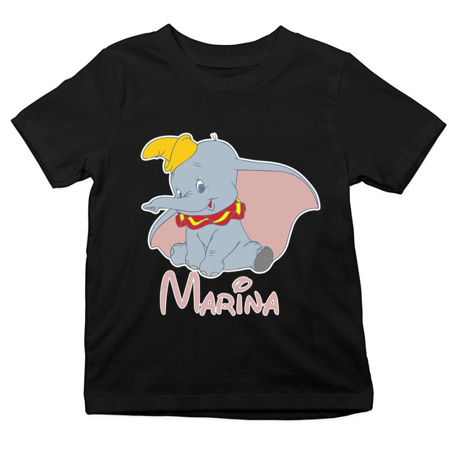 T-shirt bambino personalizzata con nome dumbo Cartoon