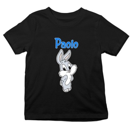 T-shirt bambino personalizzata con nome bugs bunny - lola bunny Cartoon