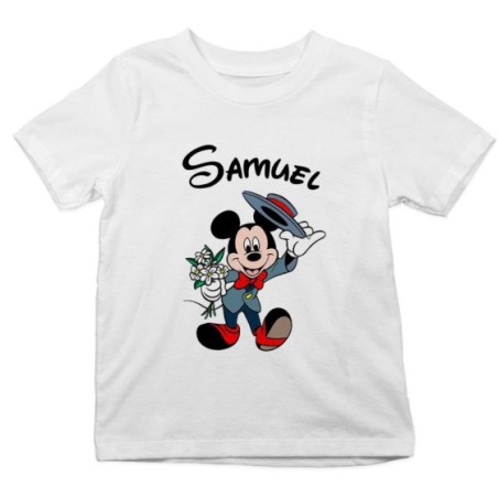 T-shirt bambino personalizzata con nome topolino gentleman