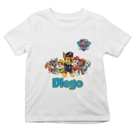 T-shirt bambino personalizzata con nome paw patrol