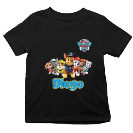 T-shirt bambino personalizzata con nome paw patrol Cartoon