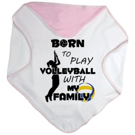 Accappatoio neonato born to play volleyball with my family