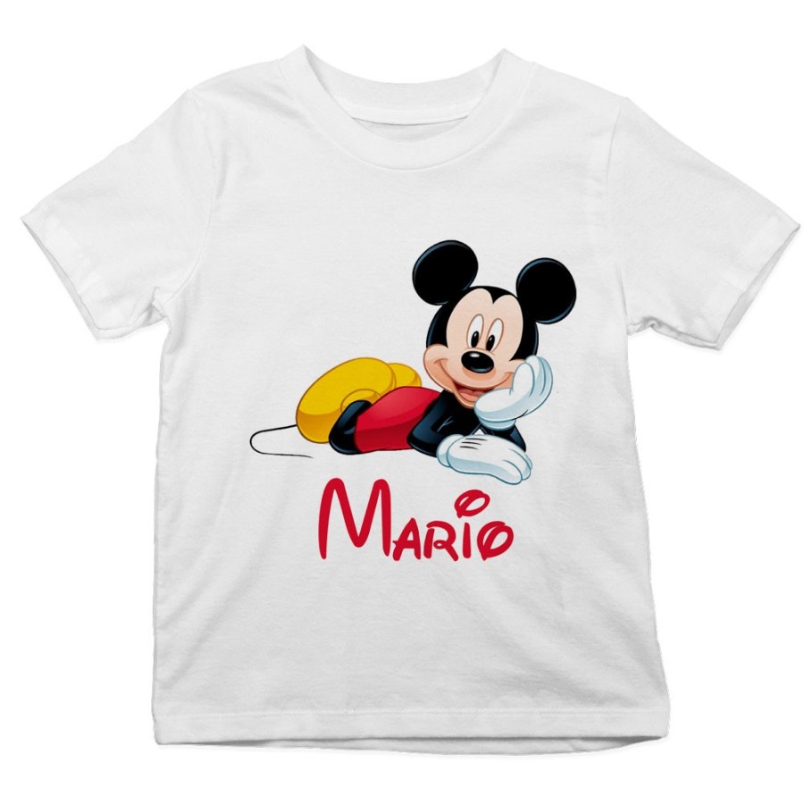 T-shirt bambino personalizzata con nome mouse Cartoon