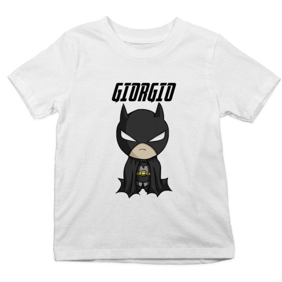 T-shirt bambino personalizzata con nome baby batman Cartoon