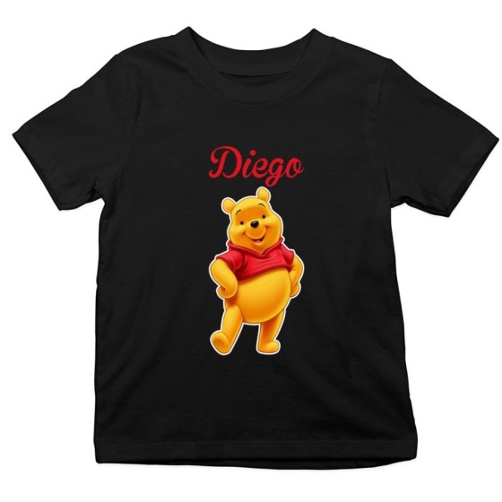 T-shirt bambino personalizzata con nome winnie the pooh Cartoon