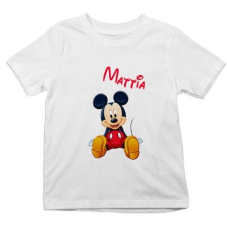 T-shirt bambino personalizzata con nome cute topolino