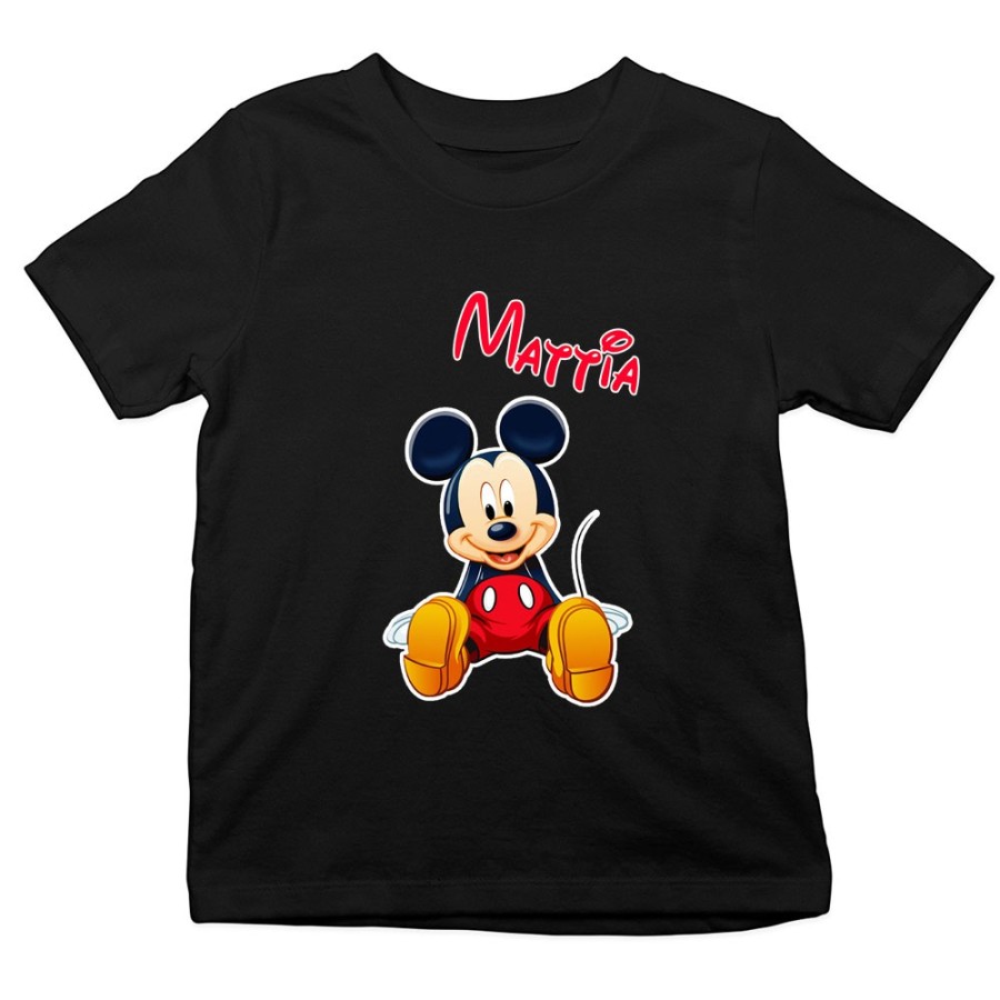 T-shirt bambino personalizzata con nome cute topolino Cartoon