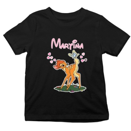 T-shirt bambino personalizzata con nome bambi Cartoon