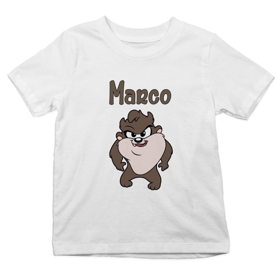 T-shirt bambino personalizzata con nome baby tazmania Cartoon