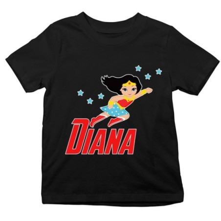 T-shirt bambina personalizzata con nome baby wonder woman