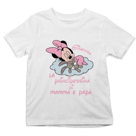 T-shirt bambina personalizzata con nome baby minnie...