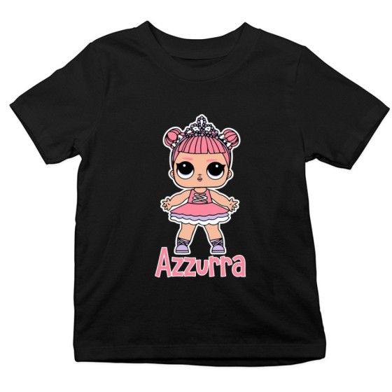 T-shirt bambina personalizzata con nome lol Cartoon