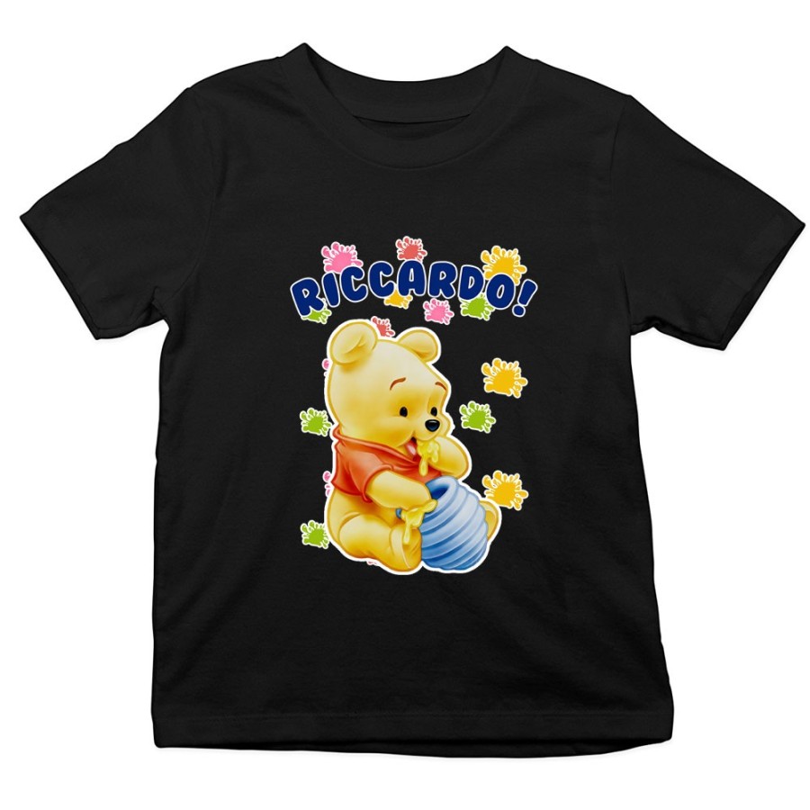 T-shirt bambino personalizzata con nome baby winnie the pooh Cartoon