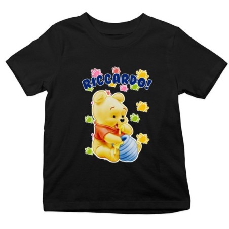 T-shirt bambino personalizzata con nome baby winnie the pooh Cartoon