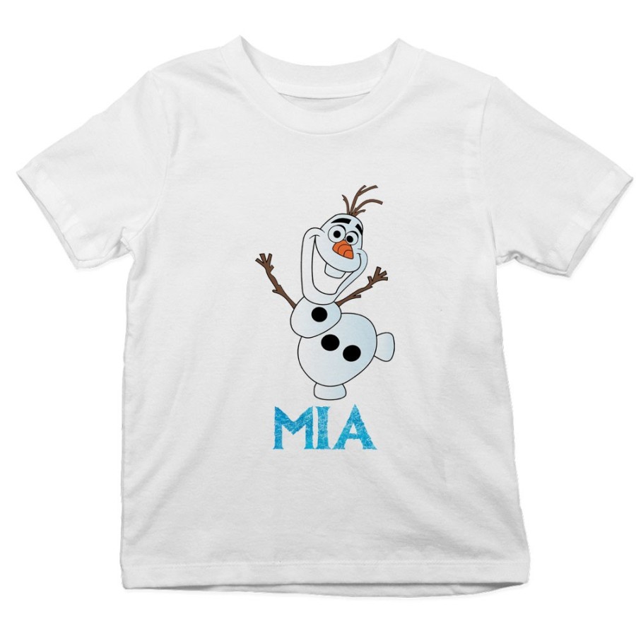T-shirt bambino personalizzata con nome olaf Cartoon