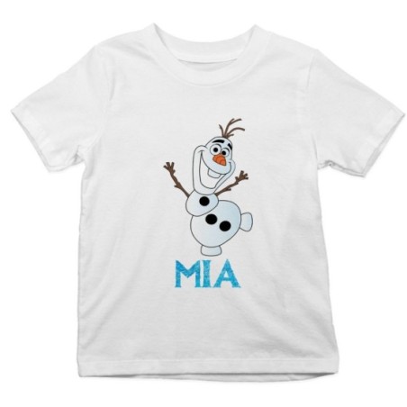 T-shirt bambino personalizzata con nome olaf Cartoon