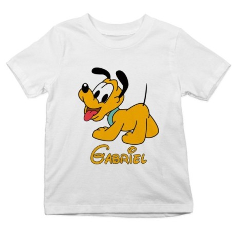 T-shirt bambino personalizzata con nome baby pluto Cartoon