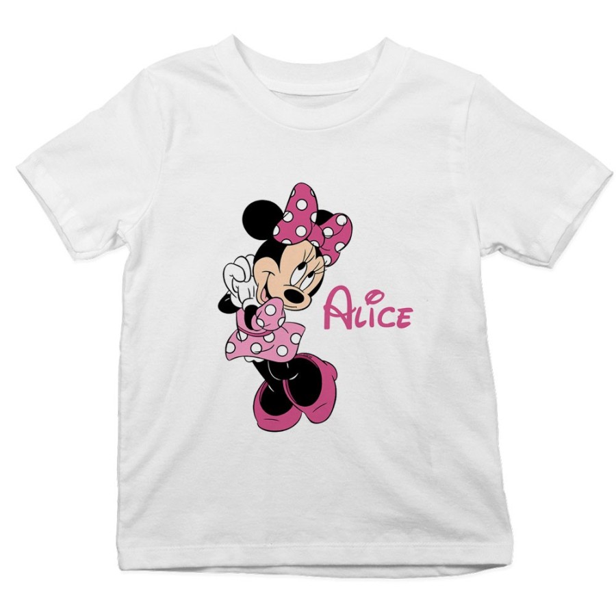 T-shirt bambina personalizzata con nome cute minnie Cartoon