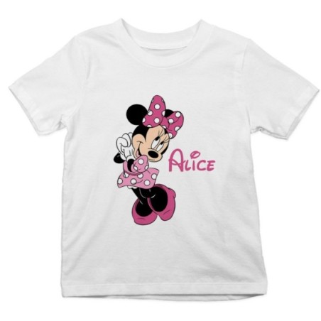 T-shirt bambina personalizzata con nome cute minnie Cartoon