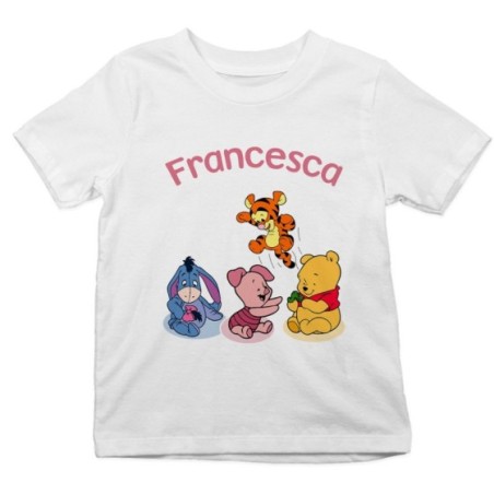 T-shirt bambino personalizzata con nome winnie e tigro e...