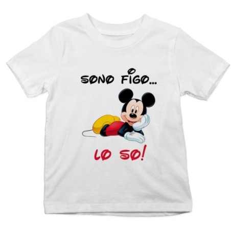 T-shirt bambino sono figo lo so con topolino