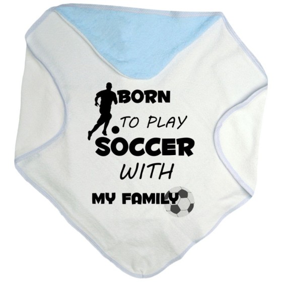 Accappatoio neonato born to play soccer with my family Per la famiglia