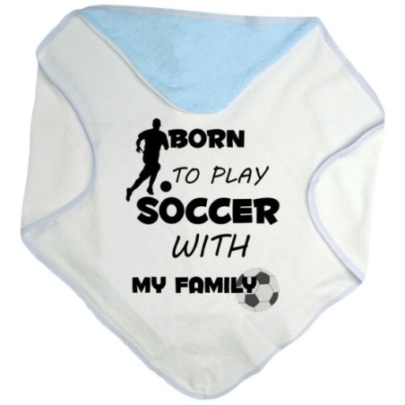 Accappatoio neonato born to play soccer with my family