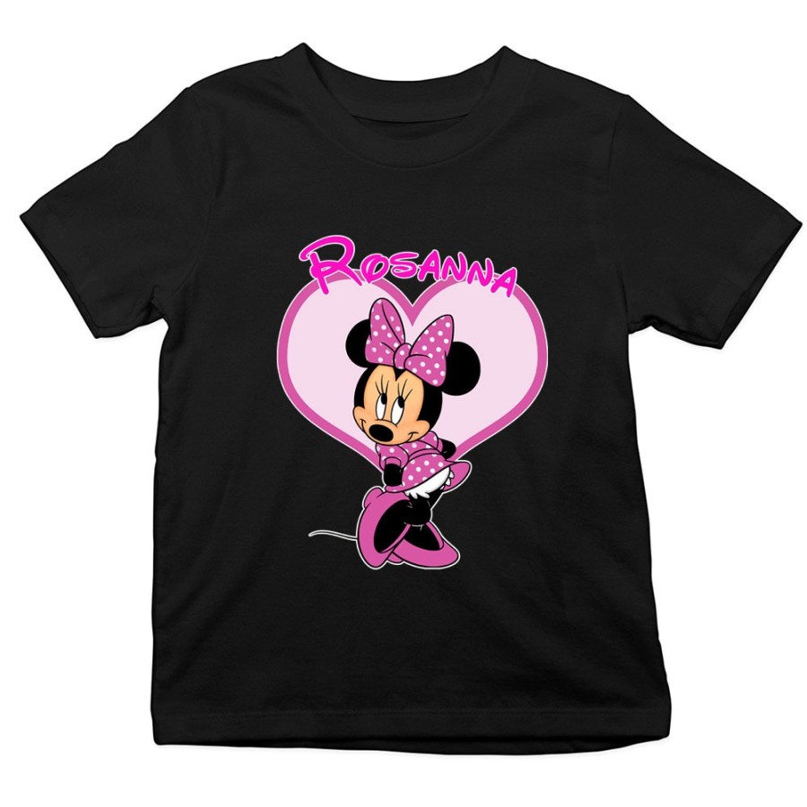 T-shirt bambina personalizzata con nome minnie Cartoon