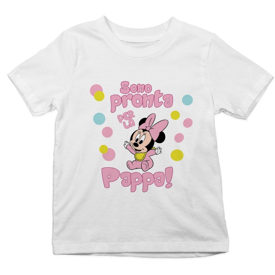 T-shirt bambina sono pronta per la pappa baby minnie Cartoon
