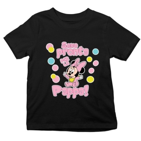 T-shirt bambina sono pronta per la pappa baby minnie Cartoon