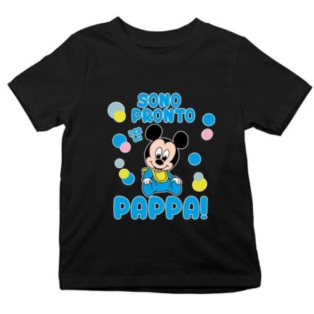 T-shirt bambino sono pronto per la pappa baby topolino