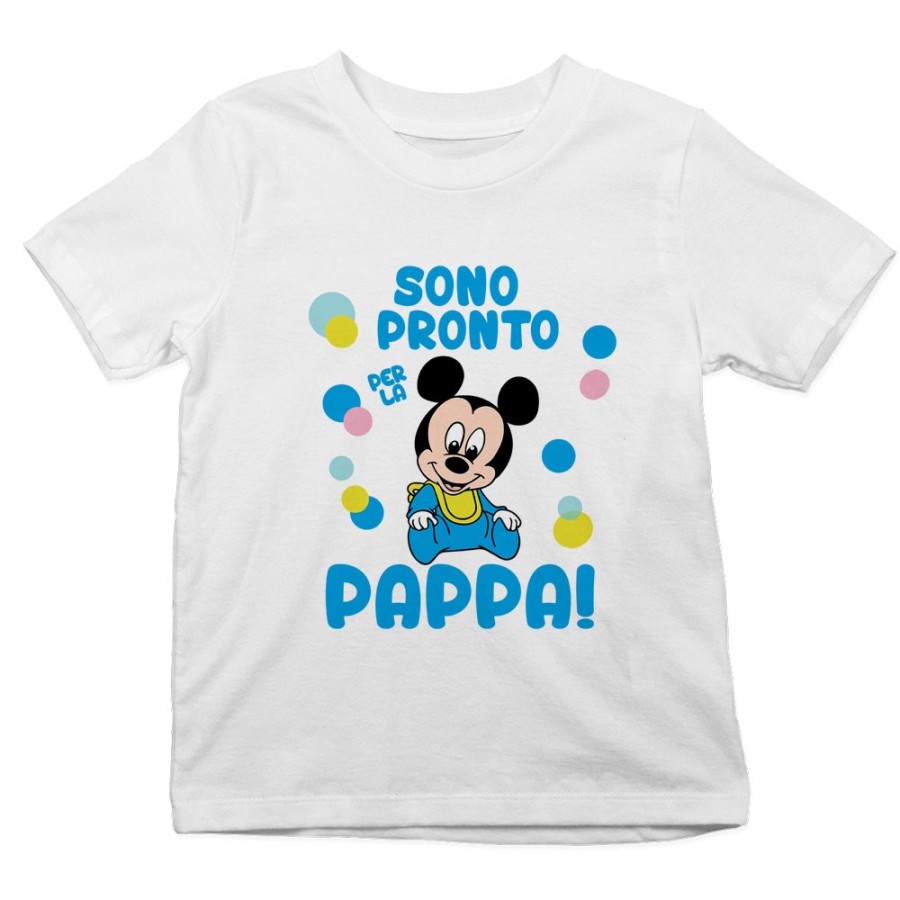 T-shirt bambino sono pronto per la pappa baby topolino Cartoon