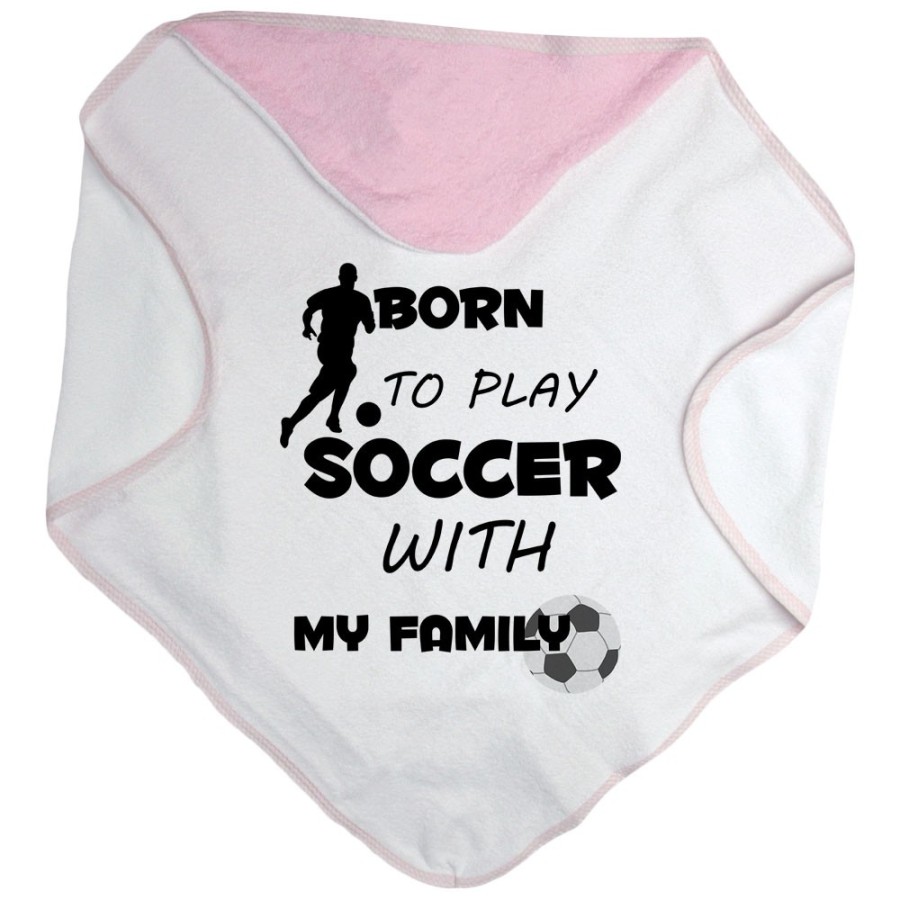 Accappatoio neonato born to play soccer with my family Per la famiglia