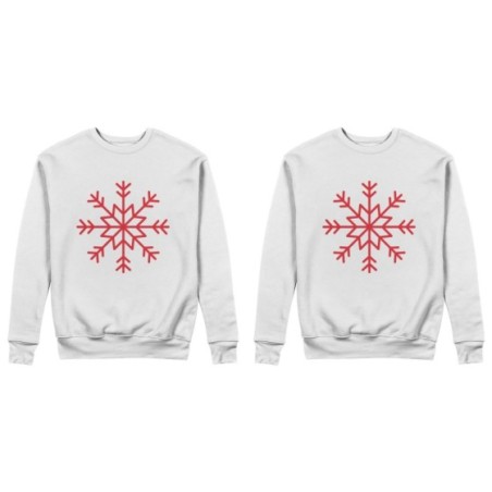 Coppia di felpe personalizzabili con nomi fiocco di neve Natale