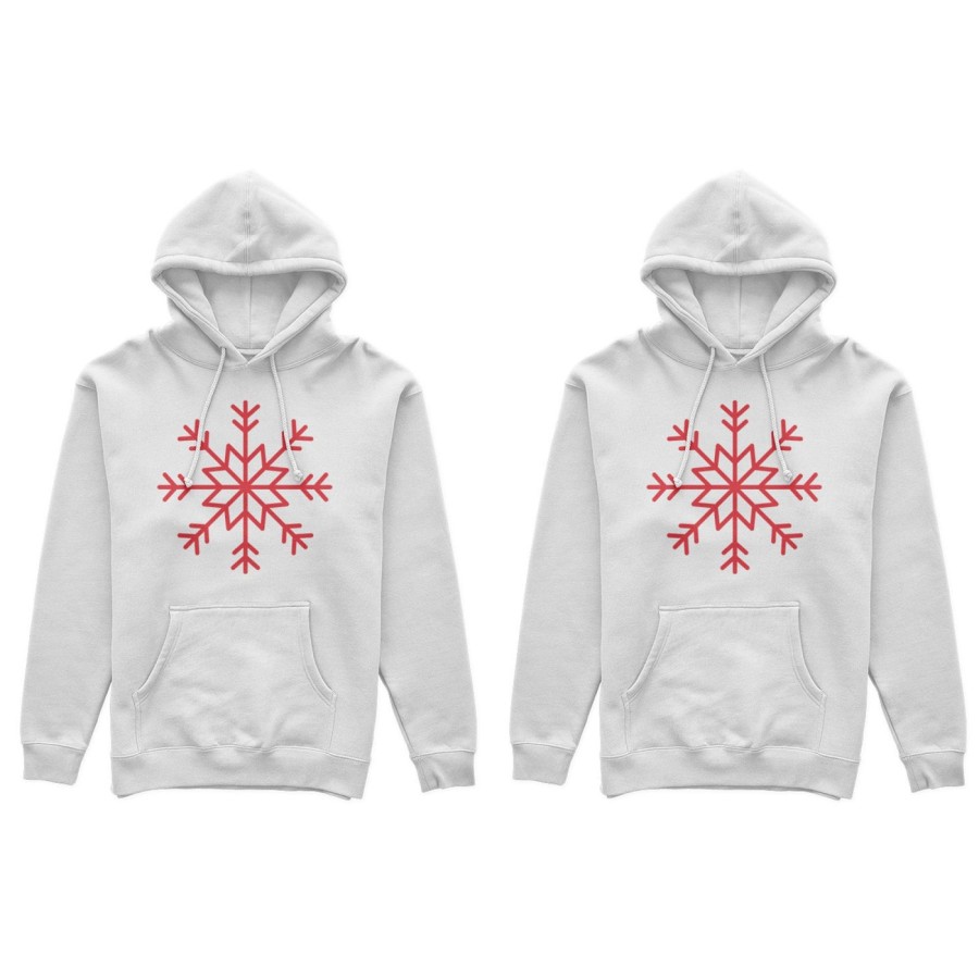 Coppia di felpe personalizzabili con nomi fiocco di neve Natale
