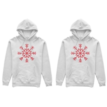 Coppia di felpe personalizzabili con nomi fiocco di neve Natale