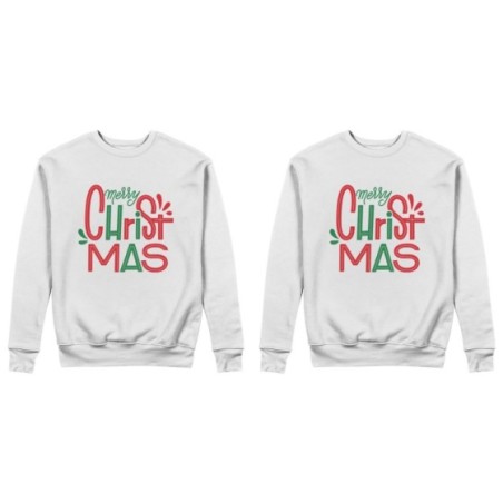Coppia di felpe personalizzabili con nomi merry christmas...