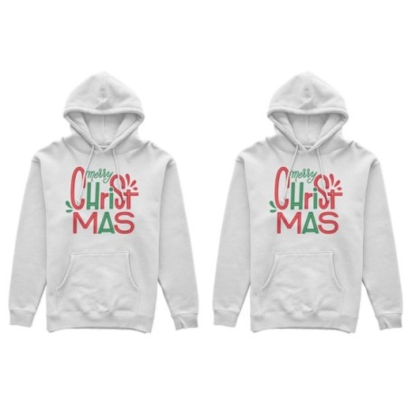 Coppia di felpe personalizzabili con nomi merry christmas colorful colorful Natale