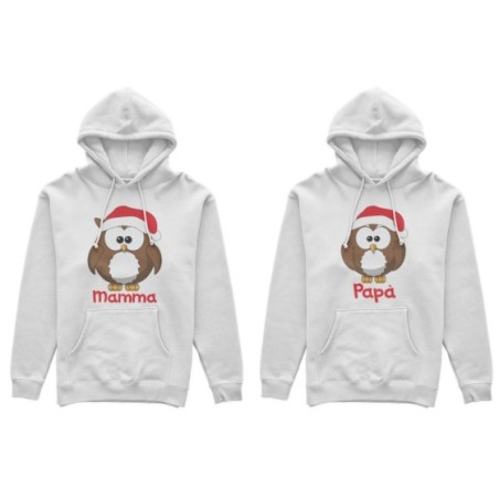 Coppia di felpe personalizzate con nomi gufetti