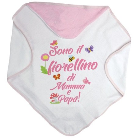Accappatoio neonato sono il fiorellino di mamma e papà