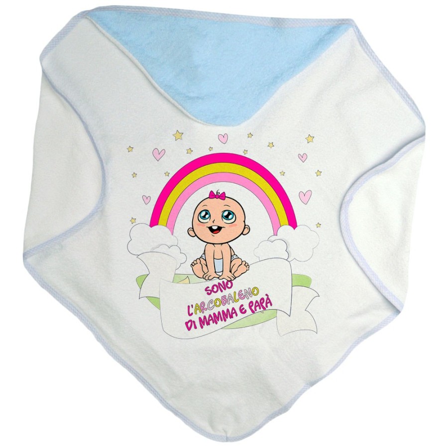 Accappatoio neonato sono l'arcobaleno di mamma e papà con bambino Per la famiglia
