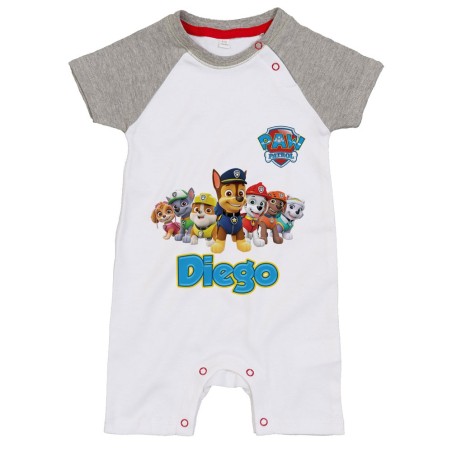 Pagliaccetto neonato personalizzato con nome paw patrol Cartoon
