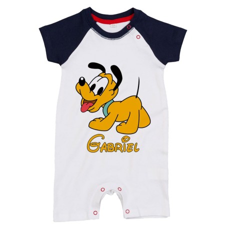 Pagliaccetto neonato personalizzato con nome baby pluto