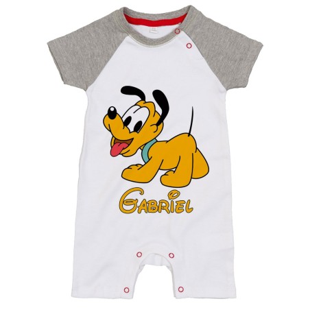 Pagliaccetto neonato personalizzato con nome baby pluto Cartoon