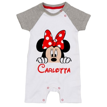 Pagliaccetto neonata personalizzato con nome minnie che...