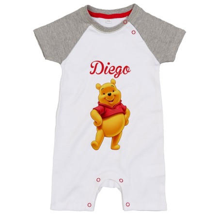 Pagliaccetto neonato personalizzato con nome winnie the pooh Cartoon